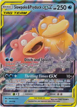 Pokemon Moderately Played Slowpoke & Psyduck Tag Team GX - 35/236 - Ultra Rare E - Image 1