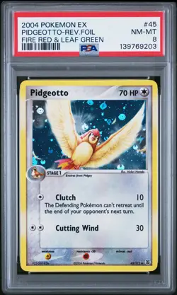 2004 POKEMON EX FIRE RED & LEAF GREEN #45 PIDGEOTTO-REVERSE FOIL PSA 8 - Image 1