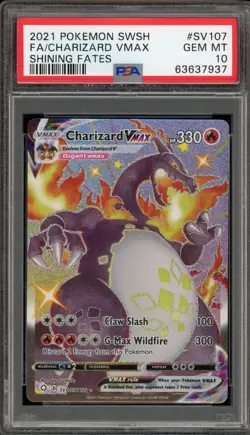 Pokemon Charizard VMAX Shining Fates Full Art #SV107 PSA 10 Gem Mint - Image 1