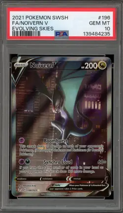 Pokemon Noivern V Evolving Skies Full Alt Art #196 PSA 10 Gem Mint - Image 1