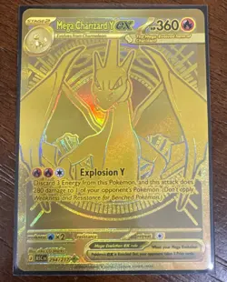 Pokemon TCG Mega Charizard Y Ex 294/217 Gold Ultra Rare Ascended Heroes NM/M Eng - Image 1
