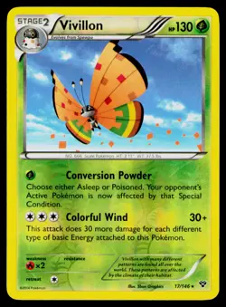 Vivillon High Plains [Orange] Reverse Holo #17/146 Rare Pokemon XY Base Set NM - Image 1