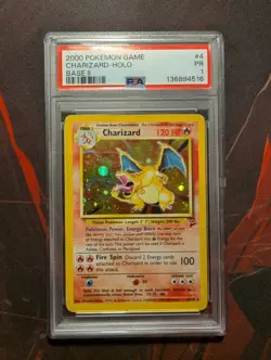 2000 POKEMON BASE SET 2 #4/130 CHARIZARD-HOLO PSA 1 - Image 1