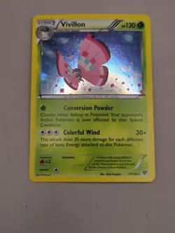 Vivillon 17/146 XY Base Set Holo Rare Meadow Pink 2014 Pokemon LP - Image 2