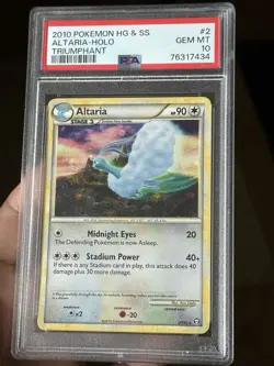 SWIRL POP 32 PSA 10 Altaria Holo Pokemon HGSS Triumphant 2/102 2010 - Image 2