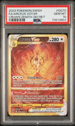 Pokemon Arceus VSTAR Crown Zenith Secret Rare Full Art #GG70 PSA 10 Gem Mint - Image 1