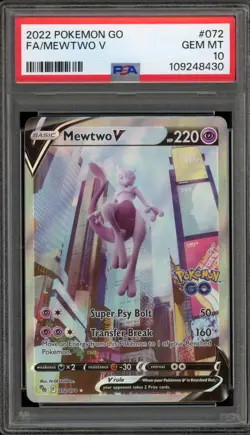 Pokemon Mewtwo Pokemon Go Full Alt Art #072 PSA 10 Gem Mint - Image 1