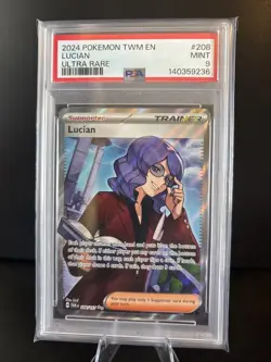 PSA 9 MINT Pokemon Twilight Masquerade Lucian Full Art Trainer #208/167 - Image 1