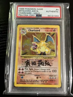 Charizard Base Set 4/102 Holo Unlimited Holo Rare - Mitsuhiro Arita Auto Pokemon - Image 1