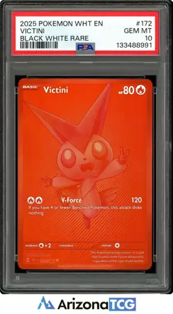Pokemon 2025 Victini 172/086 Black White Rare White Flare GEM MINT PSA 10 - Image 1
