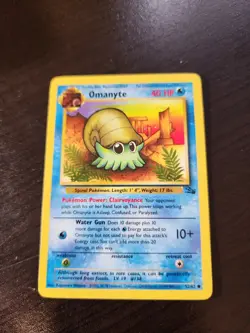 Pokemon Fossil Set Unlimited - Common - Omanyte 52/62 - NM a5 - Image 1