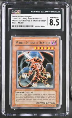 White-horned Dragon MDP2-EN006K Mail-in Yu-gi-oh! CGC 8.5 Nm/mint+ *005 - Image 1