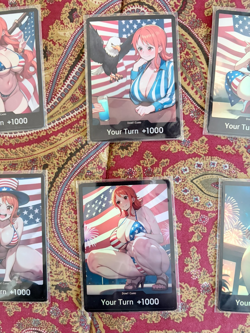 One Piece TCG DON Custom lewd Nami USA DON!! 8x Cards Bandai OPTCG - Image 4