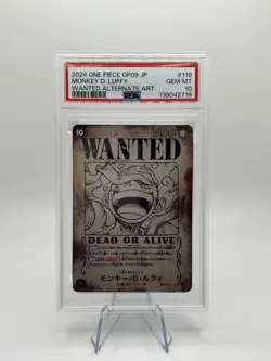 2024 One Piece OP05 #119 Monkey D. Luffy Wanted Alt Art PSA 10 GEM MINT Japanese - Image 1