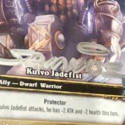 Upper Deck WoW TCG Kuivo Jadefist Ally Fires of Outland Autographed Card 127/246 - Image 5