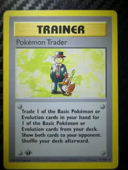 POKEMON TRADER 77/102 Base Set NM 1st EDITION Shadowless Pokemon TCG card - Image 2