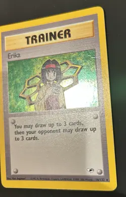 Pokemon TCG Erika Trainer Card 16/132 Holo Rare Gym Heroes - Image 2