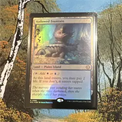 Magic: The Gathering Hallowed Fountain Land Rare White Blue Foil - Image 1