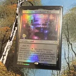 Magic: The Gathering Takenuma Abandoned Mire Legendary Land Rare Black Foil - Image 1