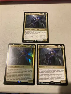 3 x mtg Bane Lord of Darkness, 1 is foil, Baldur's Gate, unplayed - Image 1