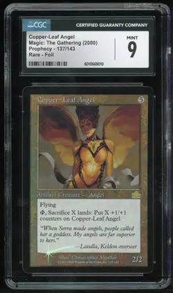 Magic the Gathering MTG Copper Leaf Angel Foil Prophecy 137/143 CGC 9 Mint - Image 1