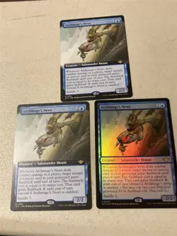 3 x mtg Archmage's Newt, 1 foil, 2 borderless, Outlaws of Thunder Junction - Image 1