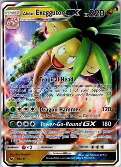 Alolan Exeggutor GX 74/111 SM - Crimson Invasion Holo Pokemon TCG NM - Image 1