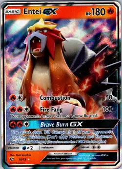 Entei GX 10/73 Shining Legends Holo Pokemon TCG NM - Image 1