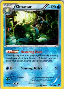 Omastar 18/124 XY - Fates Collide Pokemon TCG MP Reverse Holo - Image 1