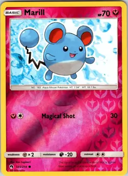 Marill 135/214 SM - Lost Thunder Pokemon TCG NM Reverse Holo - Image 1