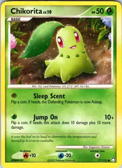 Chikorita 77/123 Mysterious Treasures Pokemon TCG LP Normal - Image 1