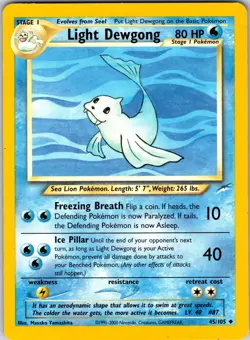 Light Dewgong 045/105 Neo Destiny Pokemon LP Unlimited - Image 1