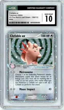 Pokemon Clefable EX #106 EX Fire Red Leaf Green CGC 10 Gem Mint - Image 1