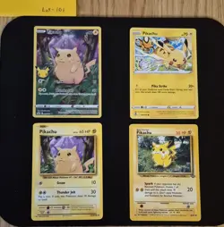 Lot of 4 Pikachu Pokemon Cards - Celebrations -Silver Tempest- Evolutions Lot101 - Image 1