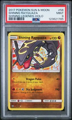 2017 POKEMON SUN & MOON SHINING LEGENDS #56 SHINING RAYQUAZA-HOLO PSA 9 - Image 1