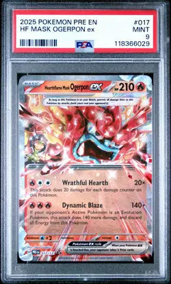 2025 Pokemon Pre En-Prismatic Evolutions #017 Hf Mask Ogerpon Ex PSA 9 - Image 1