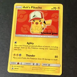 Ash’s Pikachu Black Star Promo set 7 cards raw LP/NM Pokemon TCG SM108-114 SM109 - Image 4