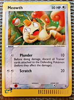 2003 Pokemon blackstar promo #13 Meowth holo LP+ - Image 1