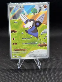 Drilbur Illustration Rare 124/086 Pokemon Black Bolt Holo Full Art - Image 1