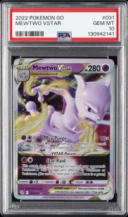2022 POKEMON GO #031 MEWTWO VSTAR PSA 10 - Image 1
