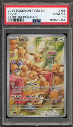 Pokemon Eevee Twilight Masquerade Illustration Rare #188 PSA 10 Gem Mint - Image 1