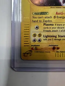 Pokemon TCG Zapdos Aquapolis Holo Rare H32/H32 2002 - Image 4