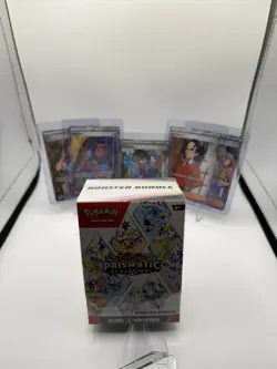 pokemon prismatic evolutions booster bundle + 5 full art trainers - Image 1