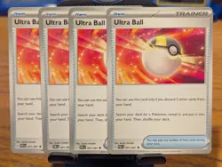 Pokemon TCG Paldean Fates Ultra Ball 091/091 x4 Playset - Image 1