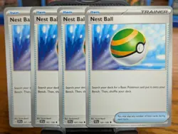 Pokemon TCG Scarlet & Violet Base Nest Ball 181/198 x4 Playset - Image 1