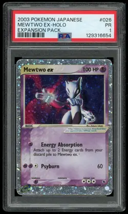 Pokemon TCG Mewtwo ex Holo Ultra Rare Ruby & Sapphire 101/109 PSA 1 PR - Image 1