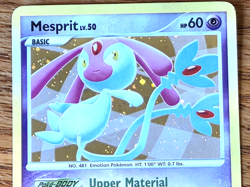 2007 Pokemon Mesprit 14/123 Diamond & Pearl Mysterious Treasures Holo Swirl - Image 2
