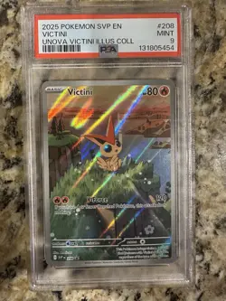 2025 Pokemon Svp En-Sv Black Star Promo #208 UNOVA Victini Illus Coll PSA 9 - Image 1