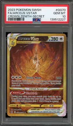 Pokemon Arceus VSTAR Crown Zenith Secret Rare Full Art #GG70 PSA 10 Gem Mint - Image 1