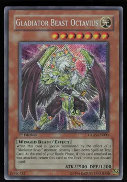Gladiator Beast Octavius GLAS-EN000 Secret Rare 1st Edition Yu-Gi-Oh - Image 1
